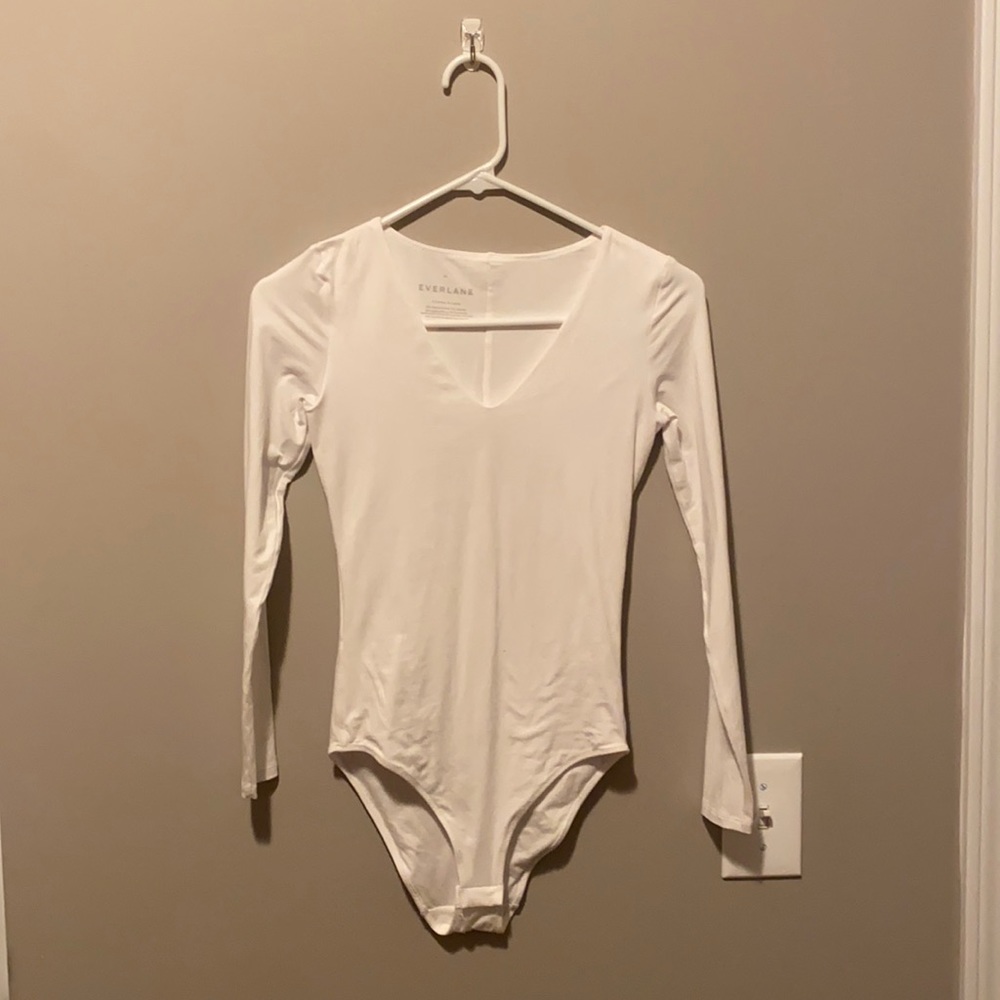 Everlane White Long Sleeved Bodysuit NWOT